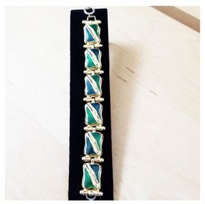 Vintage Ivana Green and Gold Bracelet